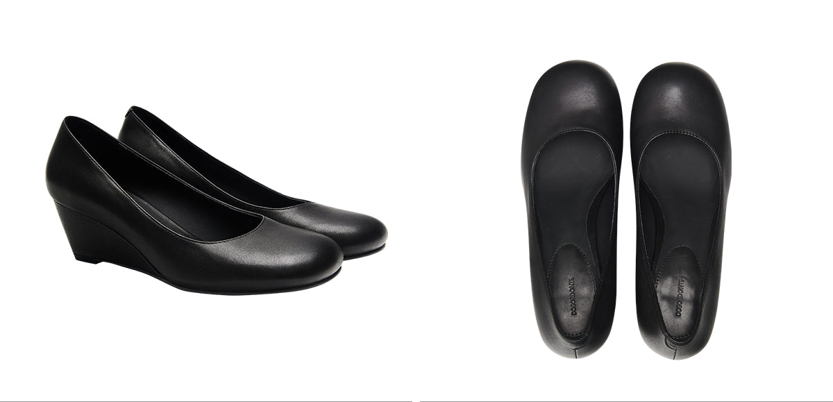 DOSORDONTS Round-Toe Retro Wedge Shoes