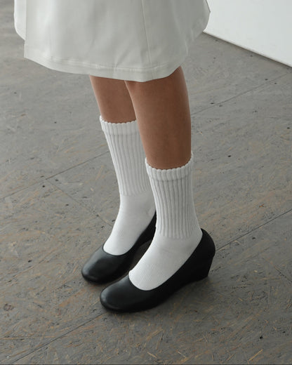 DOSORDONTS Round-Toe Retro Wedge Shoes