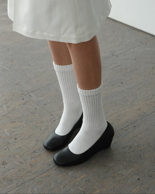 DOSORDONTS Round-Toe Retro Wedge Shoes