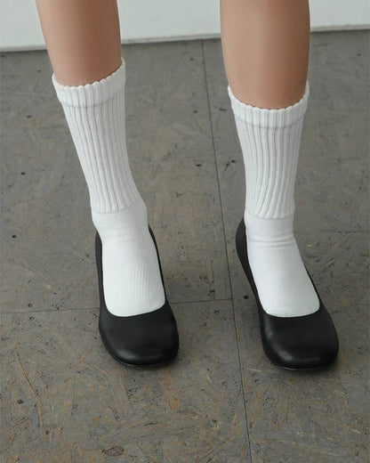 DOSORDONTS Round-Toe Retro Wedge Shoes