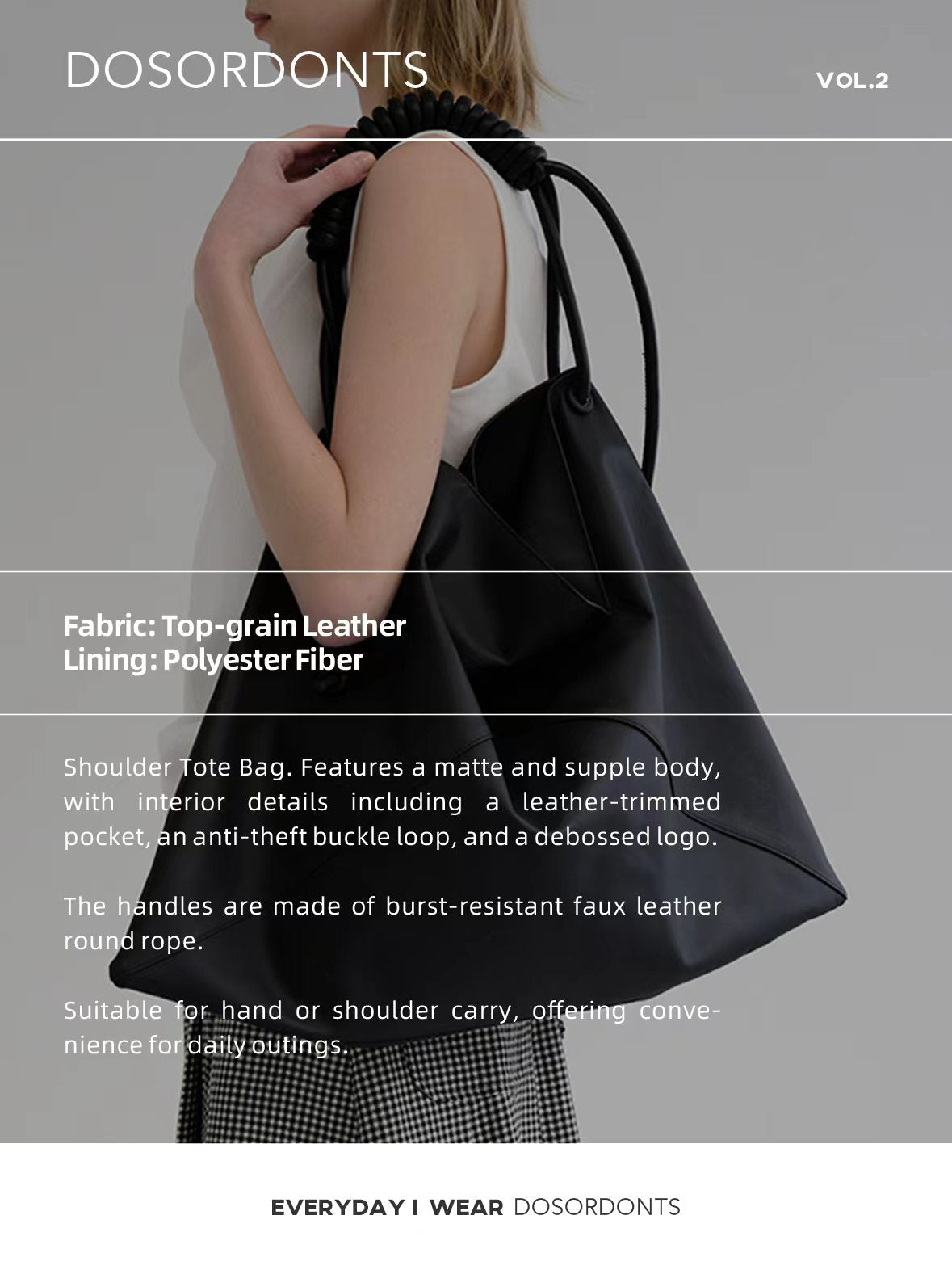 DOSORDONTS Rope-Twist Strap Tote Bag